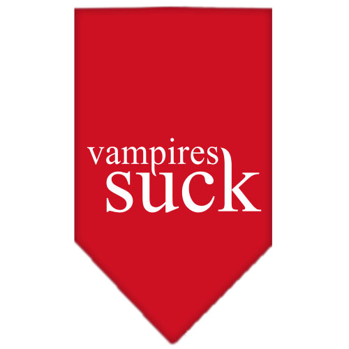 Vampires Suck Screen Print Bandana Red Large